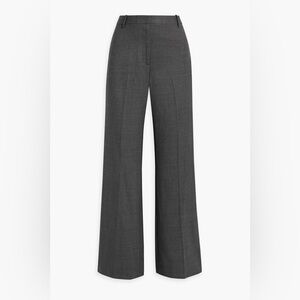 Nili Lotan Charcoal Wide-Leg Trousers long inseam